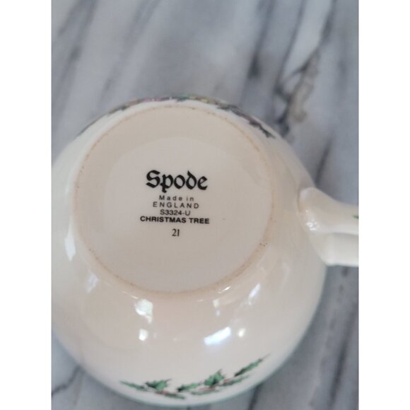 SPODE Christmas Tree Santa Coffee Tea Cups 6oz Set of 2 England VTG - Picture 11 of 15